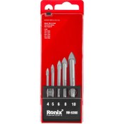 تصویر ست مته شیشه رونیکس مدل RH-5350 شامل ۵ عدد 