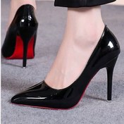 تصویر کفش مجلسی زنانه ورنی پاشنه ۷ سانت کد 6064 