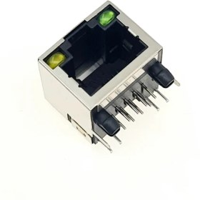 تصویر کانکتور شبکه چراغ دار RJ45 FEMALE CONNECTOR WITH LED