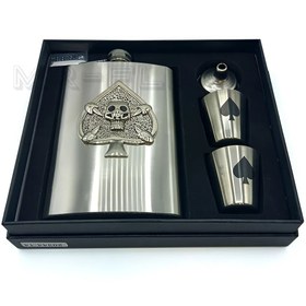 تصویر قمقمه جیبی مدل جمجمه 