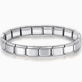 تصویر دستبند چارم ایتالیایی استیل نقره ای 