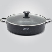 تصویر تابه دو دسته درب دار لاوان تیتانیوم طوسی سایز 40 