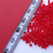 تصویر منجوق ریز قرمز تمام شیشه ای کد 15 