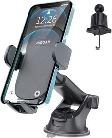 تصویر پایه تلفن ماشین AMROAH برای هندزفری خودکار 360 قابل چرخش، نگهدارنده گیره تلفن ماشین پایه موبایل جهانی برای داشبورد خودرو گوشی هوشمند تلفن هوشمند Apple iPhone Pro Max Samsung Xiaomi 