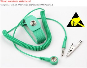 تصویر دستبند (مچ بند) آنتی استاتیک فلزی Antistatic wristband - iron