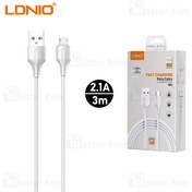 تصویر کابل تبدیل USB به microUSB الدینیو مدل LS543 طول 3 متر 