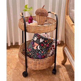 تصویر ترولی حصیری Wicker trolley