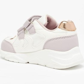 تصویر کفش ورزشی دخترانه با sole ضخیم و بند چسبی برند juniors Girls Panelled Chunky Sole Sneakers with Hook and Loop Closure