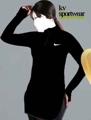 تصویر تونیک نیم زیپ فینگردار ورزشی زنانه Nike کد 003 ا Womens half zip sports tunic with Nike code 003 Womens half zip sports tunic with Nike code 003