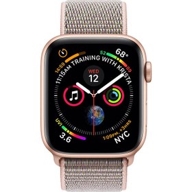 تصویر اپل واچ سری 4 آلومینیوم گلد با بند اسپورت لوپ صورتی ا Apple Watch 4 Gold Aluminum Case with Pink Sand Sport Loop 44mm Apple Watch 4 Gold Aluminum Case with Pink Sand Sport Loop 44mm