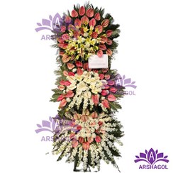 تصویر تاج گل تسلیت سه طبقه کد a2029 