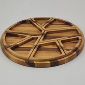 تصویر سینی پازلی سرو آجیل و تنقلات چوبی مدل Walnut Puzzle 