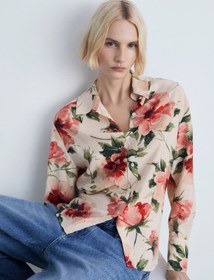 تصویر شومیز فلورال زنانه منگو MANGO Floral flowy shirt 