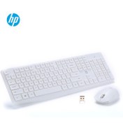 تصویر کیبورد و موس بی سیم HP مدل CS10 WHITE COMBO 
