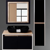 تصویر ست کابینت و روشویی مدل H28 به همراه آینه و باکس Cabinet and vanity set model H28 with mirror and box