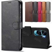 تصویر کیف چرمی Honor 90 Lite مدل لپ تاپی جاکارتی دار (محافظ لنزدار) 