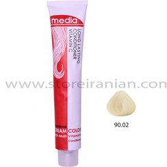 تصویر رنگ مو صدفی مدیا شماره 90.02 حجم 100 میلی لیتر Media Narce Hair Color 90.02 100ml