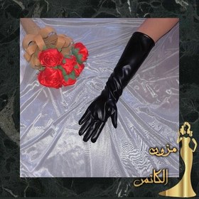 تصویر دستکش چرم بلند زنانه 