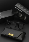 تصویر عینک هوشمند طبی بلوکات دوربین دار salvino با قابلیت نصب عدسی طبی “Prescription-compatible Blucat smart glasses with a built-in camera and support for installing prescription lenses.”