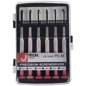 تصویر مجموعه 6 عددی پیچ گوشتی ساعتی جی تک تول مدل PE-M 052200 Jetech Tool PE-M 052200 6Pics Precision Screwdriver