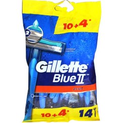 تصویر تیغ ژیلت مدل Blue 2 Plus بسته ۱۴ عددی 