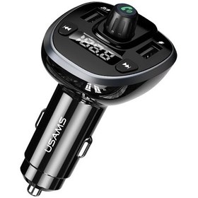 تصویر شارژر فندکی و اف ام پلیر خودرو یوسمز CC115 C21 USAMS US-CC115 C21 Dual USB 3.4A Wireless FM Transmitter Car Charger