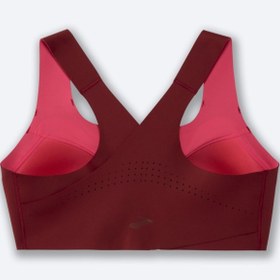 تصویر نیمتنه زیپدار ورزشی بروکس Brooks DARE ZIP Run bra زرشکی 