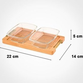 تصویر اردورخوری مستطیل پایه چوبی 2 عددی بزرگ لیمون کد 2244 