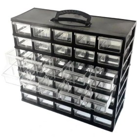 تصویر جعبه قطعات 35 کشو ( 5*7 ) کریستالی Box of electronic components 35 drawers ghanad