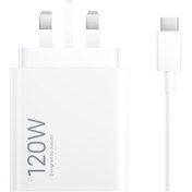 تصویر شارژر 120 وات شیائومی مدل MDY-13-EE به همراه کابل - اورجینال - سه پین توربو شارژ 