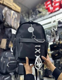 تصویر کوله پشتی فانتزی دانشجویی زنجیر دار اسپرت Student backpack with sports chain