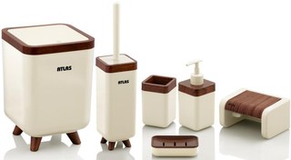 تصویر ست سرویس بهداشتی اطلس مدل ۴ گوش پایه دار سفید 