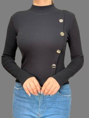 تصویر کراپ آستین بلند جلو دکمه - ۲۰ 