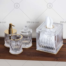 تصویر ست کریستالی خط دار سرویس بهداشتی 