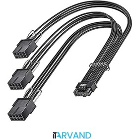 تصویر کابل افزودنی Fasgear PCI-e 5.0 Extension Cable(پین16) (12+4) نر به PCI-E 5.0 3x8 