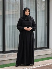 تصویر مانتو عبایی زنانه مدل نفیسه با جیب از کرپ 