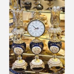 تصویر ست ساعت و شمعدان مدل آنجل فرشته سرمه ای 640 