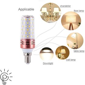 تصویر لامپ لوستری سانلکس 16 وات تراکم 84 دیود SMD SMD E14 Lamp 84D