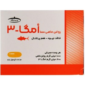 تصویر روغن ماهی 1000میلی گرم امگا3 کارن 60 سافت ژل Fish Oil 1000mg Omega-3 Karen 60Softgels