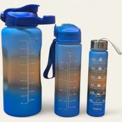 تصویر بطری آب ورزشی ۳ تیکه مات و شفاف 