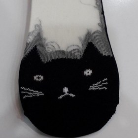 تصویر جوراب زنانه طرح گربه 