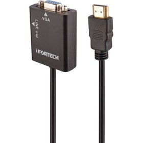 تصویر تبدیل HDMI به VGA + کابل صدا IFORTECH Ifortech HDMI To VGA Adapter With Audio Cable