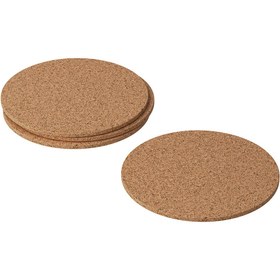تصویر زیرلیوانی ایکیا مدل AVSKILD کد 90281656 بسته 4 عددی IKEA AVSKILD Coaster - cork - 90281656