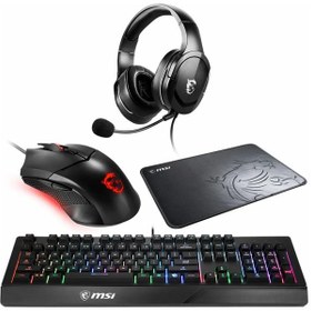 تصویر باندل گیمینگ کیبورد و موس و موس پد و هدست ام اس آی ADVENTURE 202 Msi ADVENTURE 202 Keyboard/Mouse/Mouse Pad/Headset Gaming Bandle