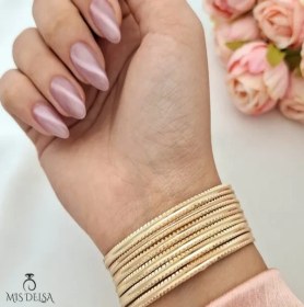 تصویر النگو طلاروس 3 میل 6 عددی کد 5 