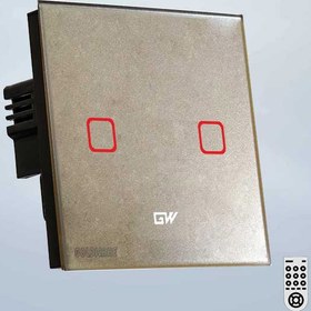 تصویر کلید دو پل لمسی هوشمند گلدور/LENA 