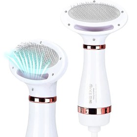 تصویر برس و سشوار برقی سگ و گربه با دکمه تخلیه مو pet brush and hair dryer