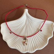 تصویر گردنبند مونجوق طرح کریسمس قرمز 