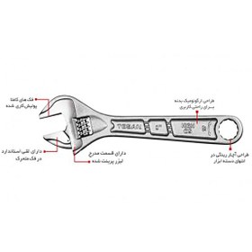 تصویر آچار فرانسه توسن مدل T25-2AW سایز 24 اینچ 