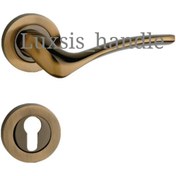 تصویر دستگیره رزت (دو تکه) همراه با قفل و توپی - زیتونی 